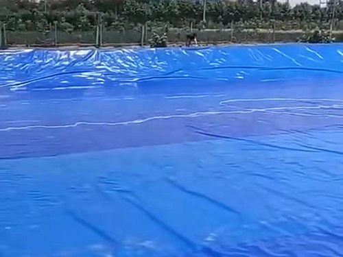 山西長治，魚塘藍色土工膜－2019年
